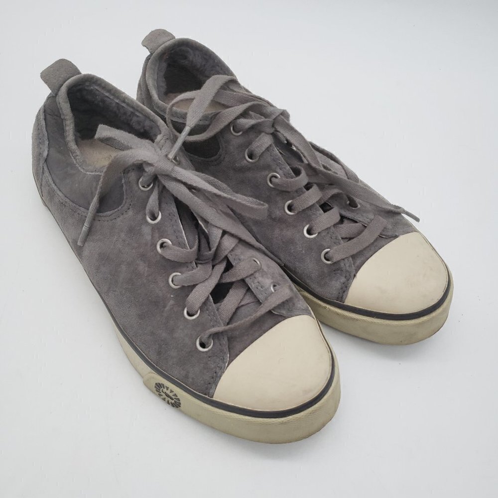 Ugg Evera Suede Gray Shearling Lined Sneaker Wome… - image 1